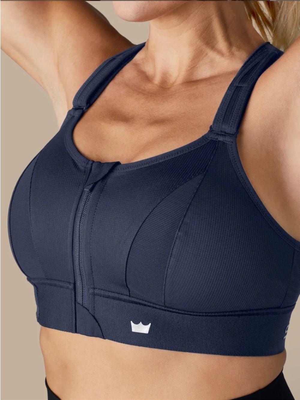 SHEFIT 3Luxe 3XL Ultimate Sports Bra 
High Impact Front Zip Bold Navy